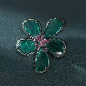 [셀러에이드]TBZ 칼라 일곱가지 크리스탈 브로치 봄꽃 미니 색상 심플