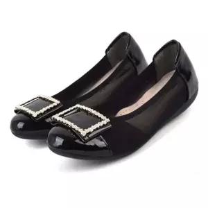 사각보석 플랫슈즈 여성단화구두 망사 매쉬 여름 여성단화 정장구두 할머니단화