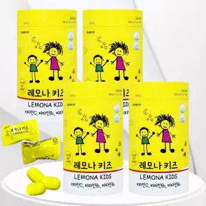 경남제약 어린이 비타민C 레모나 키즈 100정 4개, 츄어블 유아 아이 간식