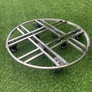 초대형 화분 받침대 스텐 바퀴달린 스탠드 국통 운반 원형 스테인리스 튜브