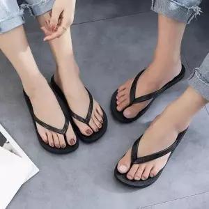 블랙 남녀공용 여름 샌들 커플 슬리퍼 편안한 쿠션 쪼리 신발