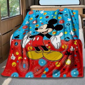 디즈니 미키 마우스 담요 1    플란넬 2D 프린트 아늑한 집 꾸미기 및 캠핑 여행에 이상적 어린이 호환 사