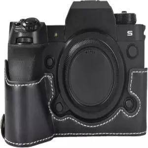 후지필름 X-H2S X-H2 미러리스 카메라와 호환되는 PU 가죽 하프 케이스 배터리 접근이 용이한 부드러운