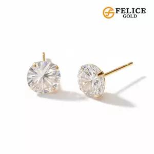 [펠리체골드] 18K 심플 큐빅 귀걸이