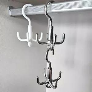 실버 소품걸이 360도 회전 네발 고리 멀티후크 2P 가방걸이 가방거치대