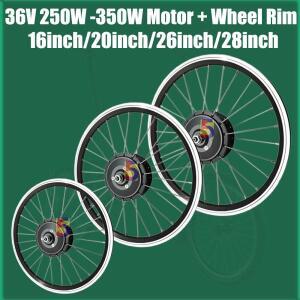 TBK 2026 신형 휠 림 모터 16인치/20인치/26인치/28인치 전기 자전거 기어 허브 키트 36V 250W 후륜 전륜