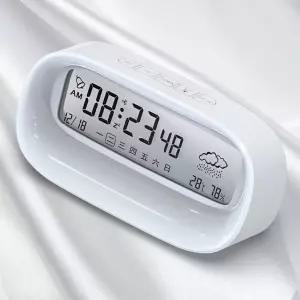 탁상 디지털 온습도계 시계(화이트) 디지털온도습도계 알람시계