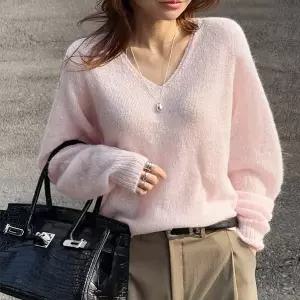 [난닝구] 머넬드 홀가먼트브이넥니트