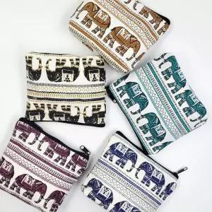 화장품 태국 코끼리 패브릭 소형 파우치 메이크업 생리대 주머니 가방 여행용 출장용 면