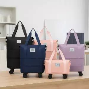 3단 접이식 탈착 바퀴 여행 보스턴백 장바구니 카트 쇼퍼백 쇼핑 대용량 가방 휴대용