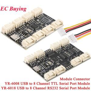 USB-8채널 TTL RS232 시리얼 포트 모듈 CH348 다중 방식 UART 확장 보드 Type-C - 8 허브 PCB YR-6008