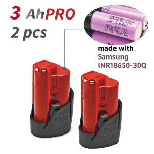 밀워키 12V 충전식 배터리 2.5Ah/5Ah/6Ah XC 무선 공구용 48-11-2402