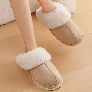 겨울 보온 털 슬리퍼 남녀공용 실내화 폭신한 안감 홈웨어 따뜻한 방한 거실 침실