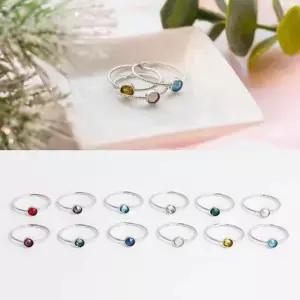 루비 (스와로브스키) (실버) 데일리 탄생석 반지