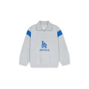 MLB키즈긴팔티 TQK 7AMTV0251-41MGL 바시티컬러 배색 반집업 맨투맨 LA 에인절스