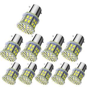 24V 차량용 S25 LED 싱글 화이트 백램프 G18 1156 BA15s 트랙 데코 트럭 덤프 버스 대형 방향지시등 마커 전구 턴라이트 브레이크 램프 사이드 플래시 고휘도 범용 10개 세트