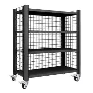 블랙 폴딩 선반 스텐 철재 철제 이동식 편의점 매쉬 경량랙
