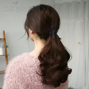 [언니네 가발] 리본 웨이브 포니테일 가발 2p세트(라이트브라운)