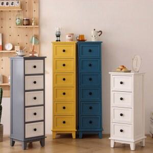 틈새서랍장300 수납 우드 옷 완제품 속깊은 4층 모던 좁은 구석 화이트 수납장