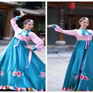 여성 한국 무용 공연복 개량 한복 아랑 사극 댄스복 연습복 세트