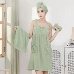 [생활] 여성 샤워 타월 헤어밴드 목욕 가운 스커트