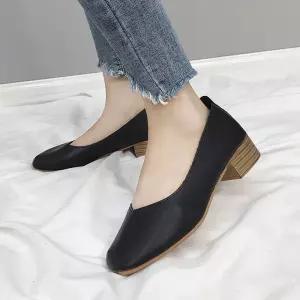 여성 봄단화 굽있는 플랫슈즈 직장인 출퇴근 편한구두 cFa7+6nxs