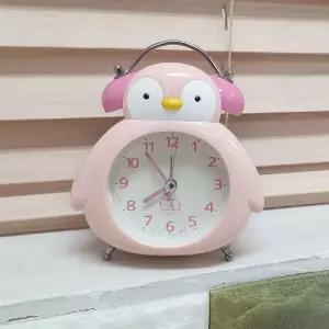 ABM펭귄무드등탁상알람시계핑크 저소음라이트 인테리어 테이블 책상