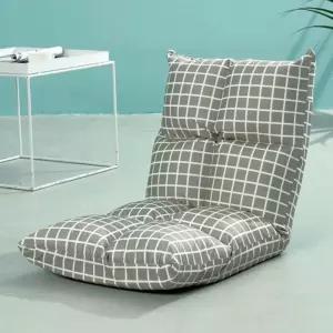 라이프홈 각도조절 좌식소파(잔체크) 베드 쇼파 의자 쿠션 1인용 리클라이너 미니 1인 등받이 접이식