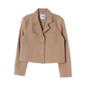 더엣지 (WOMEN - S) 울 블렌드 크롭 금장 자켓