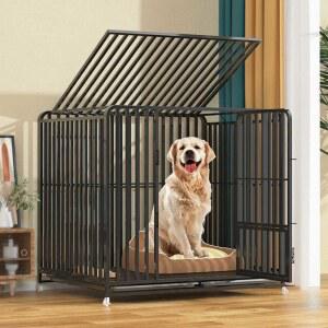 쇠창살 개집 강아지 펜스 대형개집 트레이 철장 A 굵은암호화 78x49x59cm