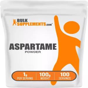 BulkSupplements.com 아스파탐 파우더 - 감미료 베이킹용 설탕 대체제 퓨어 텐 프리 1회 제공량당 1g 100g