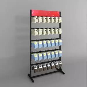 양말 진열대 휴대폰 가판대 거치대 매장용 선반 진열장 5단 단면 블랙 35개후크
