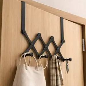 퀸하우스자바라4구도어후크문걸이행거(블랙)