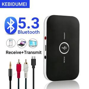KEBIDUMEI 블루투스 5.3 오디오 송신기 수신기 RCA 3.5mm AUX 잭 USB 동글 음악 무선 어댑터 자동차 PC TV