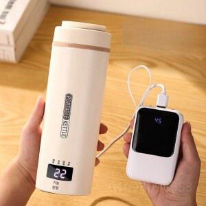 USB텀블러 차량용 라면포트 가열 LCD USB 휴대용 냉각 온도 온도조절 홀더 온도표시