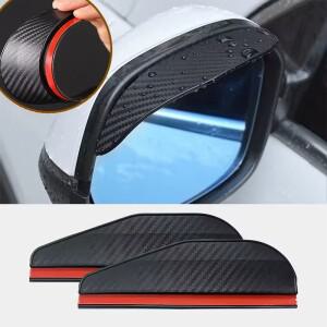 2개입 자동차 백미러 레인 로우 카본 파이버 범용 쉴드 후방 커버 액세서리