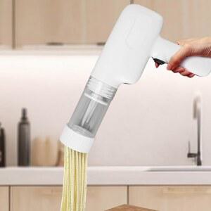 전기 파스타 메이커 6가지 만들기 휴대용 자동 기계 있는 무선 패턴 충전식 메이커 프레스 소시지 부착물이 반죽