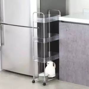 투명 슬림트롤리 4단 틈새트롤리 미용실트롤리 트롤리수납함