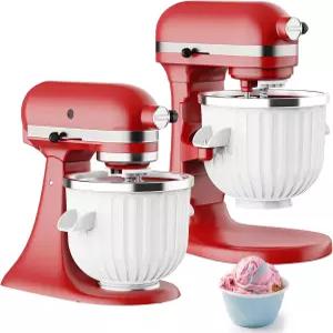 Kitchenaid 스탠드 믹서용 스크림 메이커 부착물 4.5QT 이상의 주방 보조 믹서와 호환되는 머신 2쿼터 용량