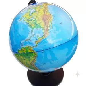 초등학생 지리학습 회전식 받침대 포함 대륙 국가 지형 표시 교육 지구본 세계지도