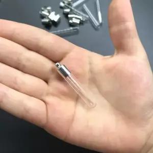 호환 30pcs 30x5mm 튜브 모양 믹스 캡 유리 병 펜던트 유리 펜던트 소원 병 로켓 목걸이 쌀 병에