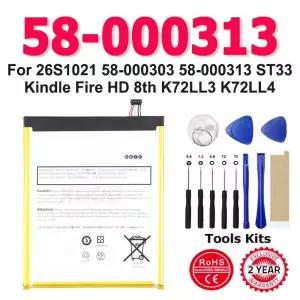 3.8 4750mAh 태블릿 배터리 26S1021 58-000303 58-000313 ST33 Kindle Fire HD 8th K72LL3 K72LL4