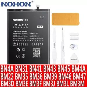NOHON 레드미 교체용 배터리  BN4A BM46 BN41 BN43 BM47 BM22 BM35 BM36 BM3E BM3L 노트 2 3 프로 4 4X 5 5