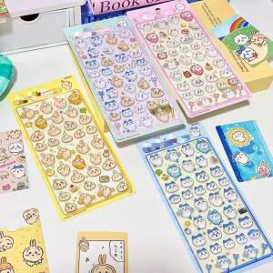 치이카와 3D 스티커 귀여운 장식용 데칼 방수 접착 휴대폰 케이스 노트북 물병 DIY 공예 용품 장난감