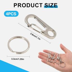 카쿠파 반려견 홀더 4개 실버 ID 태그 헤비 소형 활동용 듀티 고양이 방청 클립 스테인리스 목걸이용 스틸 반려동물용 반려동물 클립 야외