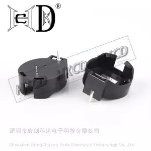 호환  5개몫 CR2450 2450 코인 셀 버튼 배터리 소켓 홀더 케이스 2 핀 블랙 BS-2477