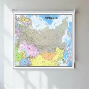 러시아 지도 수도 도시 바다명 산맥 여행 사업 출장용 210x150cm 롤스크린