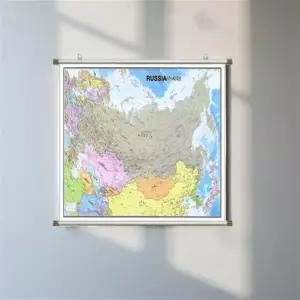 러시아 지도 수도 도시 바다명 산맥 표기 여행 사업 출장용 150x110cm 족자