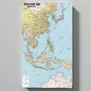 동남 아시아 지도 국가명 수도 바다 행정명 표기 여행 업무 출장 전도 111x150cm