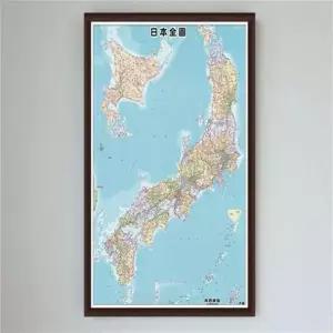 일본 여행 지도 수도 도시 지형지물 바다 산맥 출장 전도 80x110cm 액자